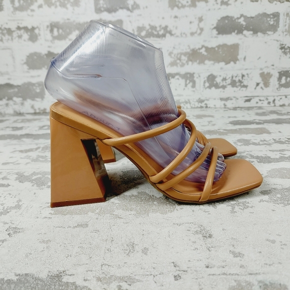 NEW Abound Austyn Tan Mocha Tubular Strap Block Heel Sandals E924 - Picture 5 of 12